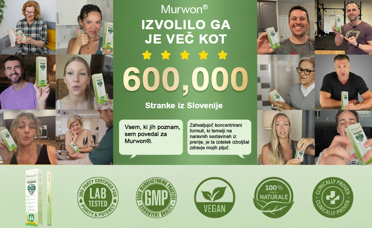 Vrhunski slovenski izdelek z domačo dostavo 🥇 Murwon® zeliščni parni inhalator za čiščenje pljuč 🍑 (👨‍⚕️ Učinkovita pomoč pri kašlju, vnetju grla, težkem dihanju, nastajanju sluzi, zamašenem nosu, bronhitisu, alergijskih simptomih in težavah s pljuči) ❤️