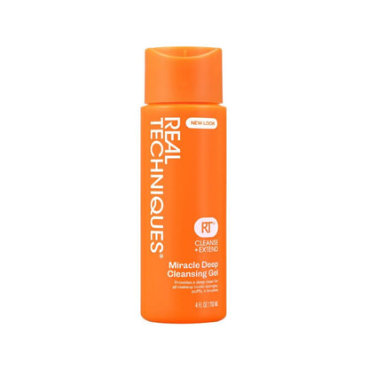 Real Techniques Miracle globinski čistilni gel za čopiče in gobice za ličenje, šampon za čiščenje pripomočkov za ličenje, veganski izdelek brez testiranja na živalih, 118 ml