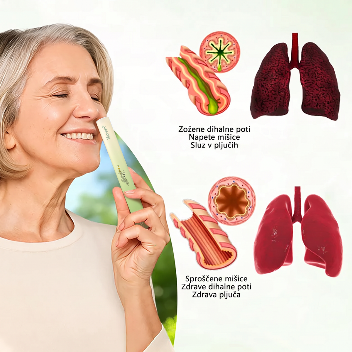 Vrhunski slovenski izdelek z domačo dostavo 🥇 Murwon® zeliščni parni inhalator za čiščenje pljuč 🍑 (👨‍⚕️ Učinkovita pomoč pri kašlju, vnetju grla, težkem dihanju, nastajanju sluzi, zamašenem nosu, bronhitisu, alergijskih simptomih in težavah s pljuči) ❤️