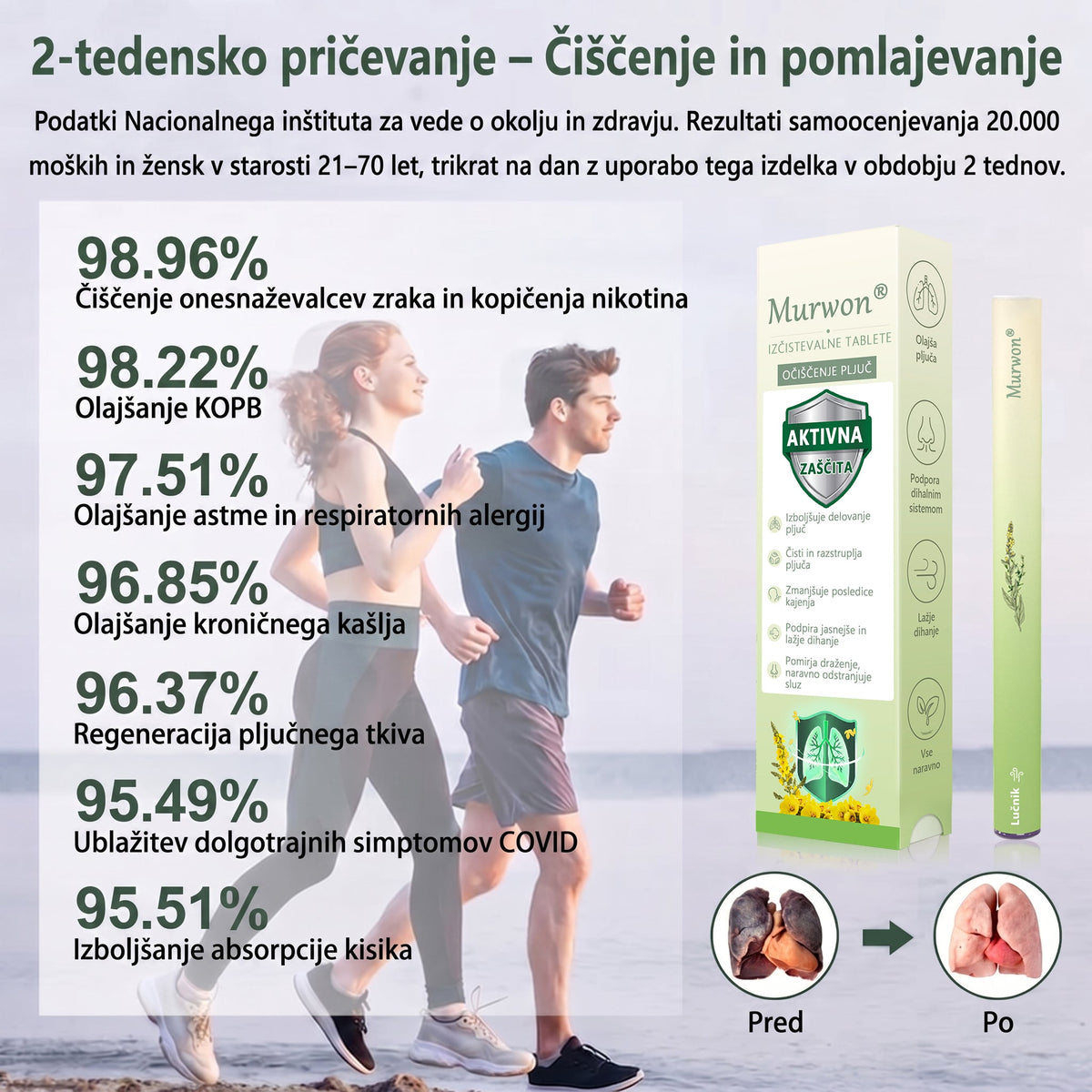 Vrhunski slovenski izdelek z domačo dostavo 🥇 Murwon® zeliščni parni inhalator za čiščenje pljuč 🍑 (👨‍⚕️ Učinkovita pomoč pri kašlju, vnetju grla, težkem dihanju, nastajanju sluzi, zamašenem nosu, bronhitisu, alergijskih simptomih in težavah s pljuči) ❤️