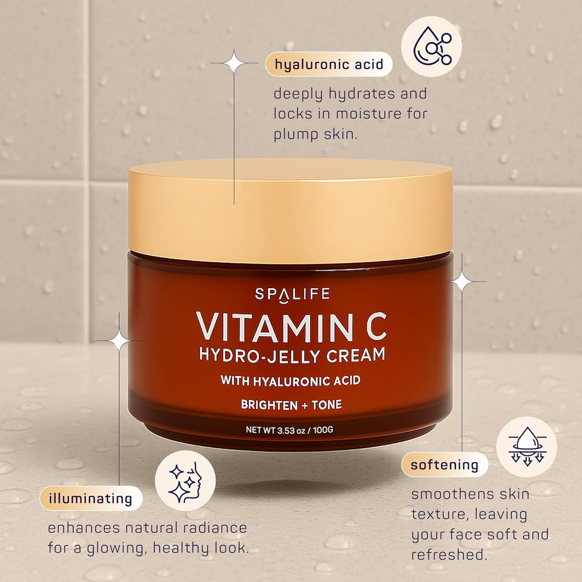 SpaLife Beauty Vitamin C Hydro - Jelly vlažilna obrazna krema s hialuronsko kislino