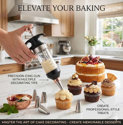 DIY Cake Decorating Tool Kit – 8-Piece Cream Squeezer with Nozzles for Easy Icing, Piping & Dessert Art