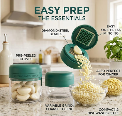 Mini Manual Garlic Press & Crusher – Portable Handheld Garlic Grinder for Quick Kitchen Prep