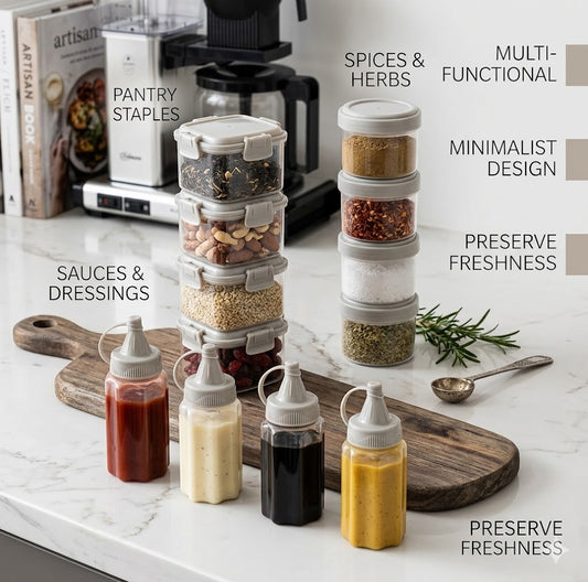 Portable Mini Condiment Container Set – Leak-Proof Squeeze Bottles for BBQ, Picnics, Travel & Lunch Boxes